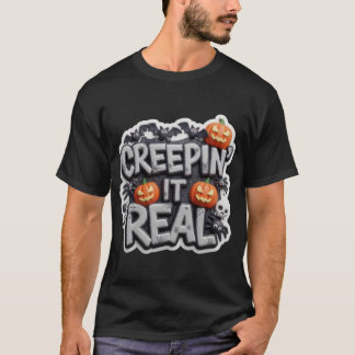 Creepin It Real Halloween 3D-Illustration T-Shirt