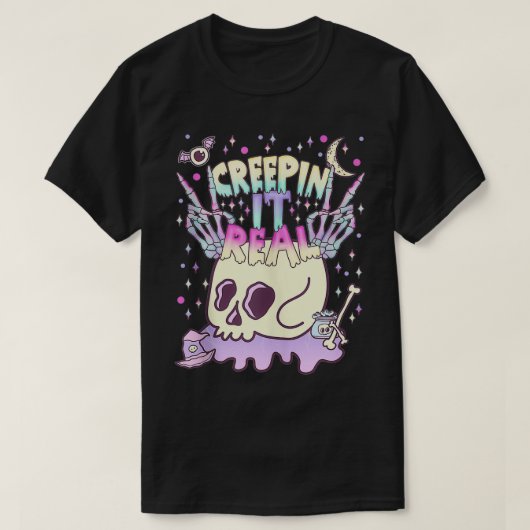 Creepin It Real Kawaii Pastel Goth Niedlich Creepy T-Shirt (Design vorne)