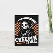 Creepin It Real Retro Grim Sensenmann Funny Hallow Karte (Vorderseite)