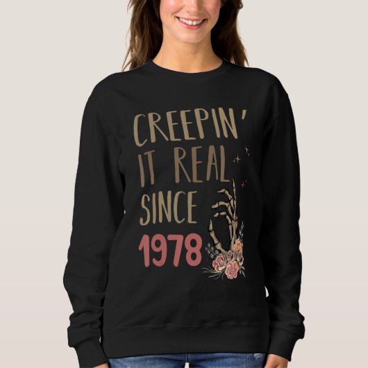 Creepin It Real Since 1978 Spooky Halloween Retro Sweatshirt (Vorderseite)