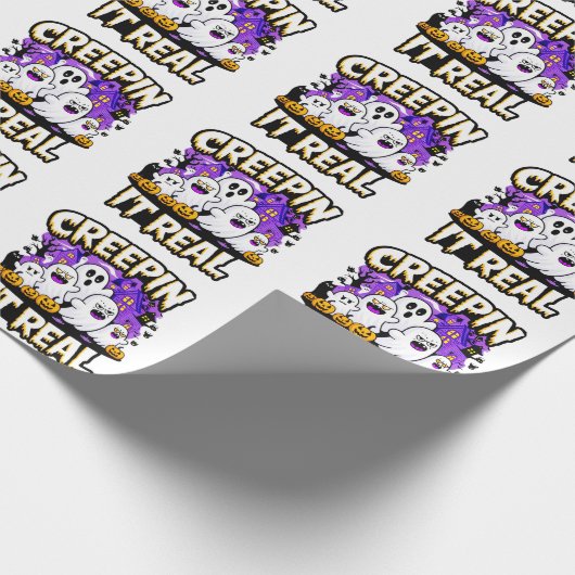 Creepin' it real | Spooky Halloween Design Fun Geschenkpapier (Ecke)