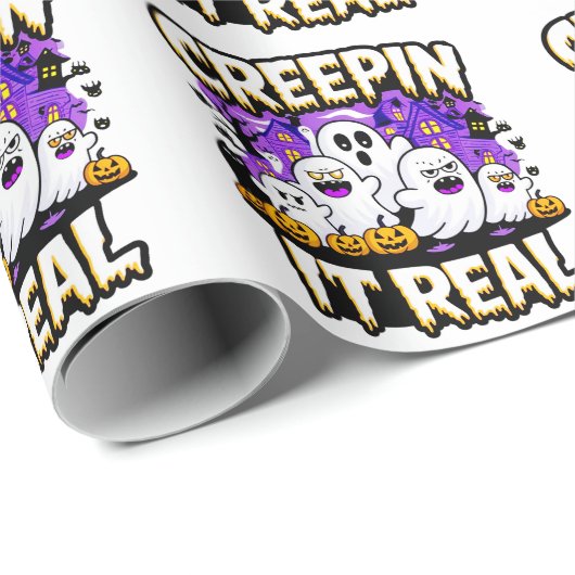 Creepin' it real | Spooky Halloween Design Fun Geschenkpapier (Rolleneckpunkt)
