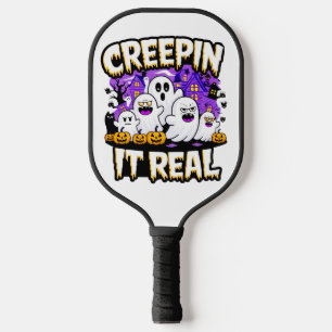 Creepin' it real   Spooky Halloween Design Fun Pickleball Schläger