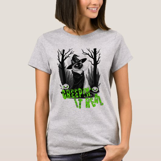 Creepin' It Real with My Witchy Cat T-Shirt (Vorderseite)