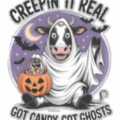 Creepin � Kuh Halloween Aufkleber (Vorderseite)