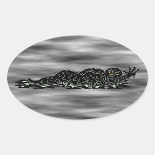 Creeping Slime Hulk Kunst, Horror Ovaler Aufkleber