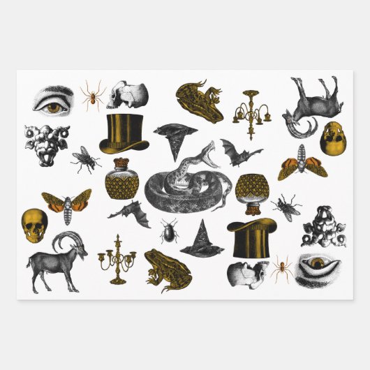 Creepische Dinge, Augen & bedrücktes Muster Geschenkpapier Set (Vorderseite)
