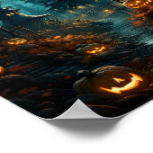 Creepische Haloween Pumpen im Beängstigenden Wald Poster (Ecke)