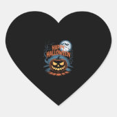 Creepischer Jack O � Lantern Halloween Herz-Aufkleber (Vorderseite)