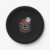 Creepischer Jack O � Lantern Halloween Pappteller (Vorderseite)