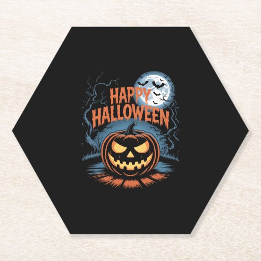 Creepischer Jack O � Lantern Halloween Untersetzer (Vorderseite)