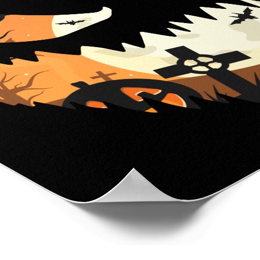 Creepischer Jack o Latern Spooky Halloween Poster (Ecke)