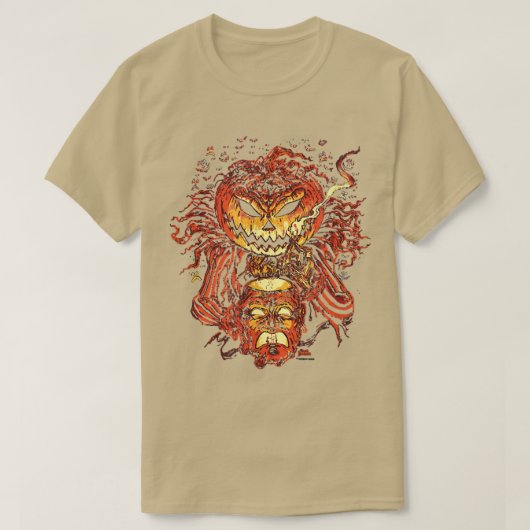 Creepischer Jack o'Lantern T-Shirt (Design vorne)