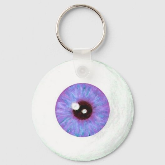 Creepischer Lavendel Azure Eyeball Schlüsselanhäng Schlüsselanhänger (Vorderseite)