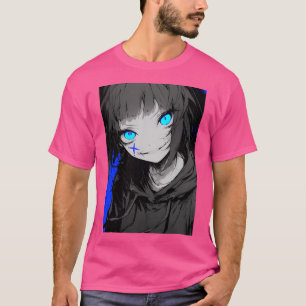 Creepischer Pop Blaues Augenglühen T-Shirt