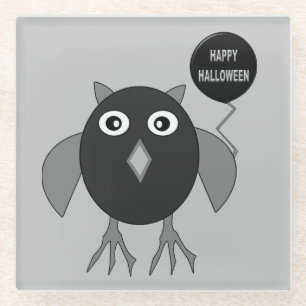 Creepisches Halloween-Party Owl Glass Untersetzer