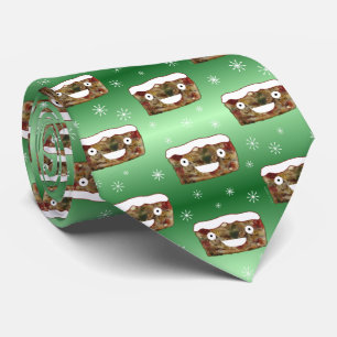 Creepisches Weihnachtsfruchtkuchen Muster Grün Krawatte