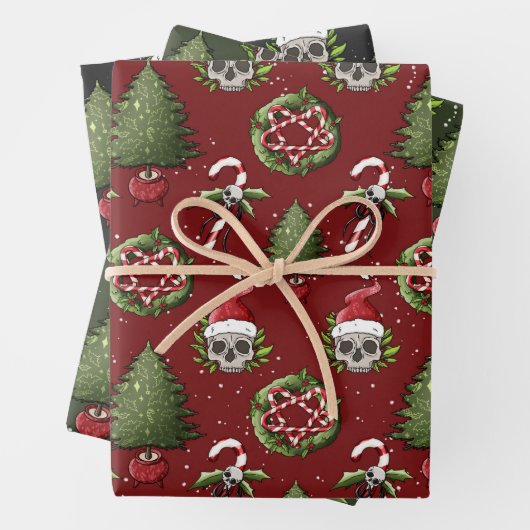 Creepisches Weihnachtswaschpapier mit Weihnachtssc Geschenkpapier Set (Beispiel)