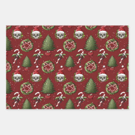 Creepisches Weihnachtswaschpapier mit Weihnachtssc Geschenkpapier Set