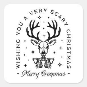 Creepmas beängstigende Hexenwaldtierästhesie Quadratischer Aufkleber