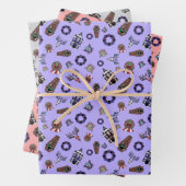 Creepmas mit Spuk Haus, Schädel, Kränze, Sarg Geschenkpapier Set (Beispiel)