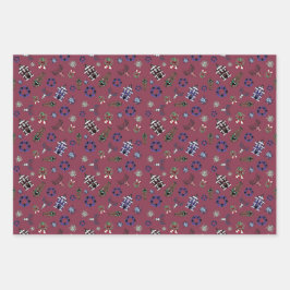 Creepmas mit Spuk Haus, Schädel, Kränze, Sarg Geschenkpapier Set