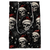 Creepmas Spooky Gothic Skulls Mittlere Geschenktüte (Vorderseite)