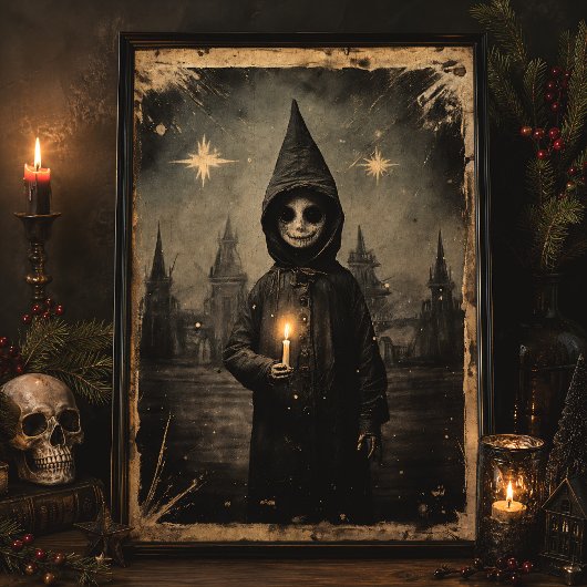Creepmas Spooky Gothic Vintag Boy Poster