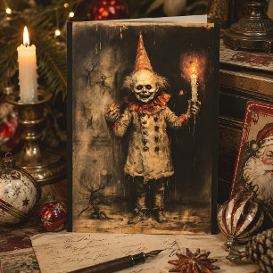 Creepmas Spooky Gothic Vintag Clown Feiertagskarte