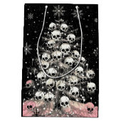 Creepmas Spooky Skulls Gothic Mittlere Geschenktüte (Rückseite)