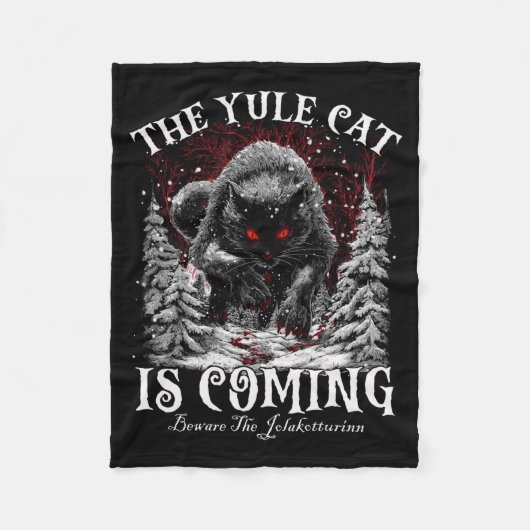 Creepmas The Yule Cat Is Coming Be Ware Of Jolakot Fleecedecke (Vorderseite)