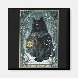 Creepmas Vintage Die Yule-Katze Tarotkarte Dunkle Magnet
