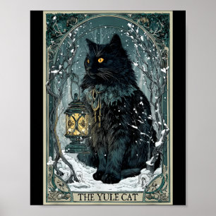 Creepmas Vintage Die Yule-Katze Tarotkarte Dunkle Poster