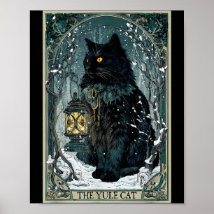 Creepmas Vintage Die Yule-Katze Tarotkarte Dunkles Poster