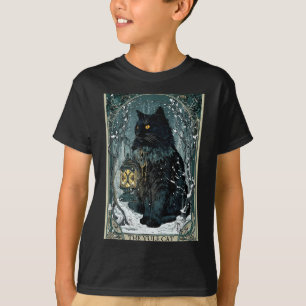 Creepmas Vintage Die Yule-Katze Tarotkarte Dunkles T-Shirt