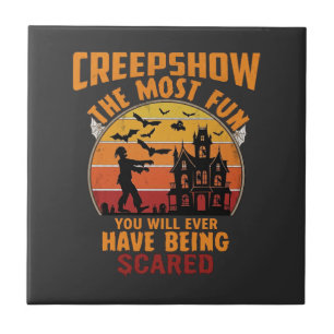 Creepshow Halloween Zombie Spukhaus Sonnenuntergan Fliese