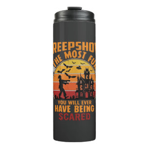 Creepshow Halloween Zombie Spukhaus Sonnenuntergan Thermosbecher