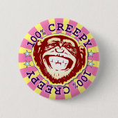 Creepy 100% Funny Funky Monkey Abzeichen Button (Vorderseite)