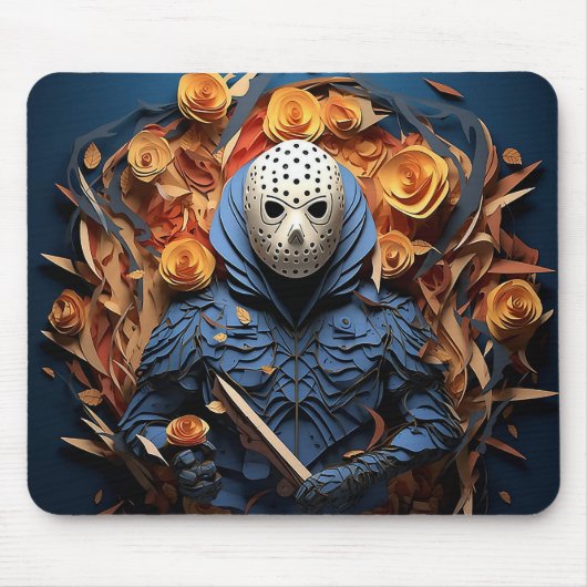 Creepy 3D Man in Mask Mousepad (Vorne)