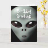Creepy Alien Birthday Card Karte (Gelbe Blume)