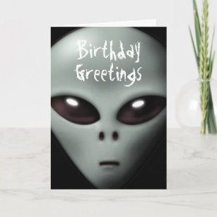 Creepy Alien Birthday Card Karte