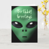 Creepy Alien Birthday Card Karte (Gelbe Blume)