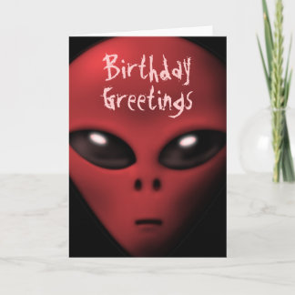 Creepy Alien Birthday Card Karte