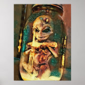 Creepy Alien im Jar Abstrakte Science Fiction Kuns Poster (Vorne)