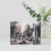 Creepy and Beautiful Friedhof Halloween Feiertagspostkarte (Stehend Vorderseite)