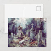 Creepy and Beautiful Friedhof Halloween Feiertagspostkarte (Vorne/Hinten)