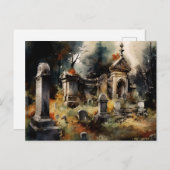 Creepy and Beautiful Friedhof Halloween Feiertagspostkarte (Vorne/Hinten)