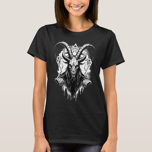 Creepy Baphomet  Occult Gothic Demon T-Shirt (Vorderseite)