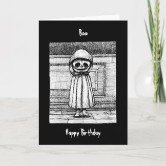 Creepy Beängstigend Child Skelton Goth Dark Birthd Karte