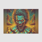 Creepy Beängstigend Clown Decoupage Paper Seidenpapier (Vorderseite)